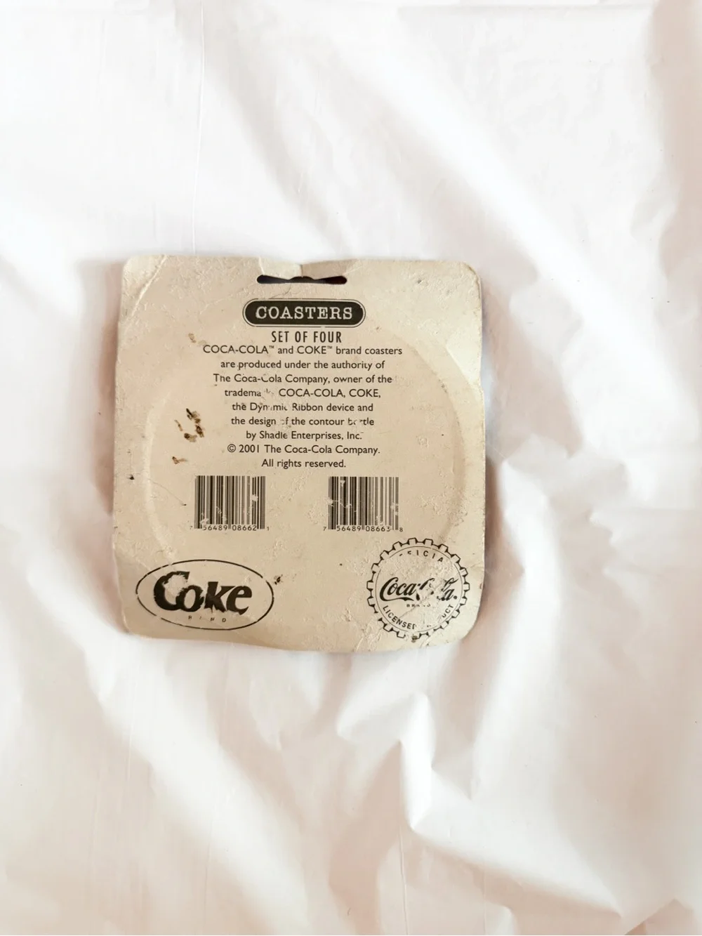 Vintage 2001 Coca-Cola Coke Brand Coasters Set of 4 Sealed Licensed NOS